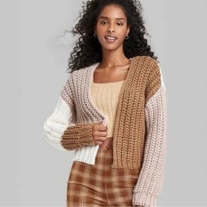 NWOT wild fable color block cardigan size medium